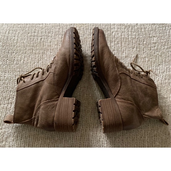 Lucky Brand 7.5 Taupe Brown Giorgia Lace Up Boots - Picture 4 of 12